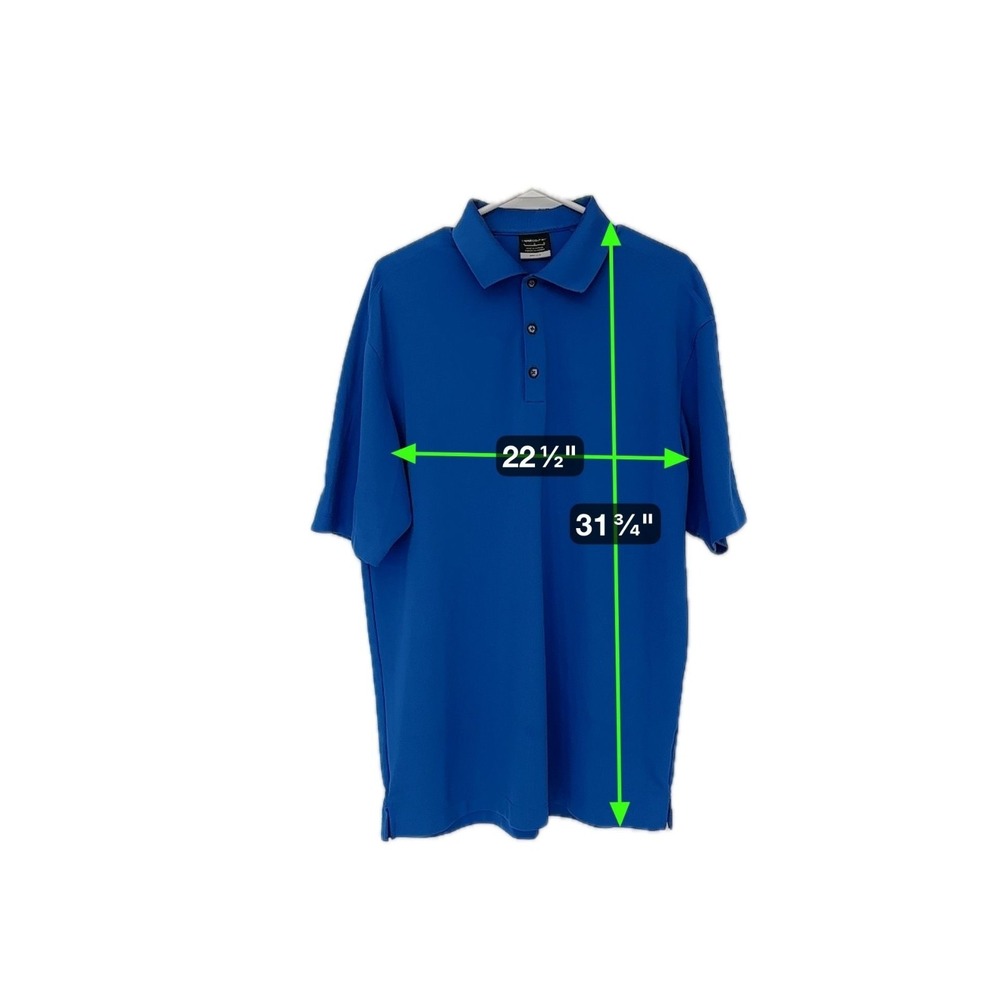 Nike Golf Dri-Fit Blue Polo Shirt Short Sleeve Mens L Lightweight Breathable Col - Picture 2 of 7